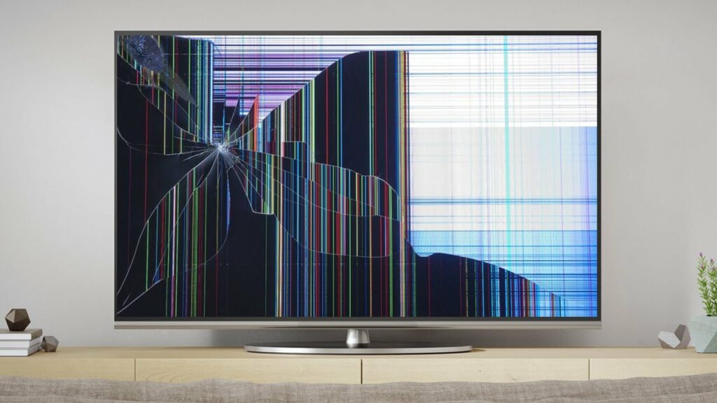 damaged tv screen repair or Throw away